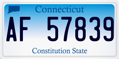 CT license plate AF57839