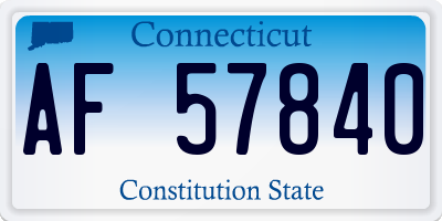 CT license plate AF57840