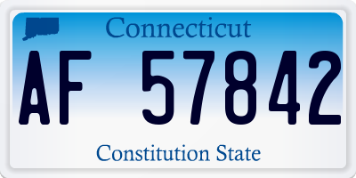 CT license plate AF57842