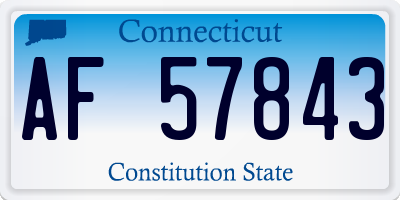 CT license plate AF57843
