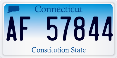 CT license plate AF57844