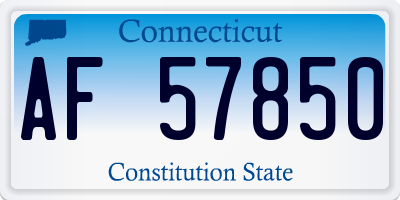 CT license plate AF57850