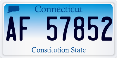 CT license plate AF57852