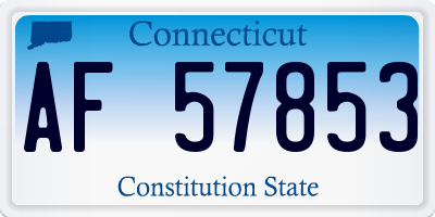 CT license plate AF57853