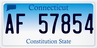 CT license plate AF57854