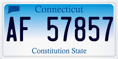CT license plate AF57857