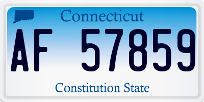 CT license plate AF57859