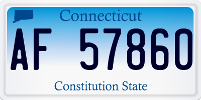 CT license plate AF57860