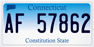 CT license plate AF57862