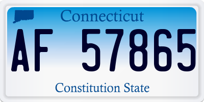 CT license plate AF57865