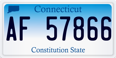 CT license plate AF57866