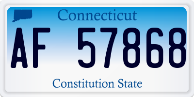 CT license plate AF57868
