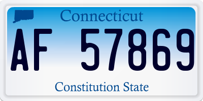 CT license plate AF57869
