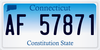 CT license plate AF57871