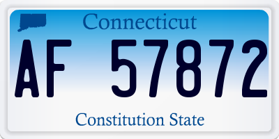 CT license plate AF57872