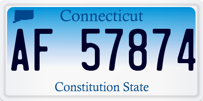 CT license plate AF57874
