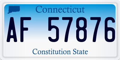 CT license plate AF57876