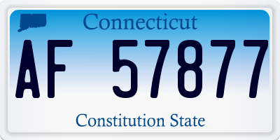 CT license plate AF57877