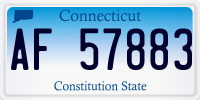 CT license plate AF57883