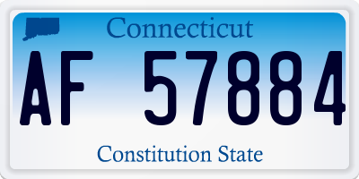 CT license plate AF57884