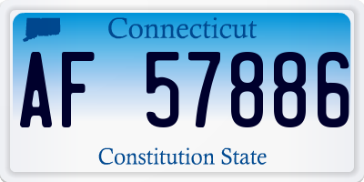 CT license plate AF57886