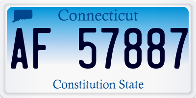 CT license plate AF57887