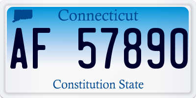 CT license plate AF57890