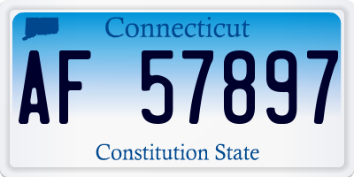 CT license plate AF57897