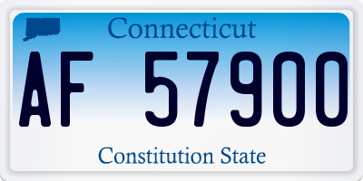 CT license plate AF57900