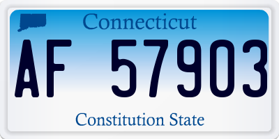 CT license plate AF57903