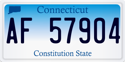 CT license plate AF57904