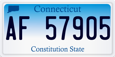 CT license plate AF57905