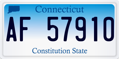 CT license plate AF57910