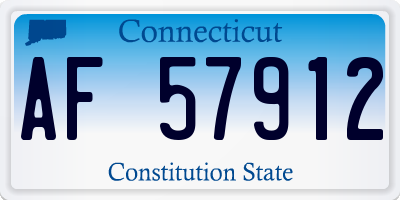 CT license plate AF57912