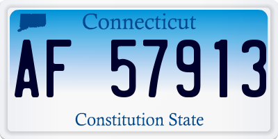 CT license plate AF57913