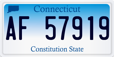 CT license plate AF57919