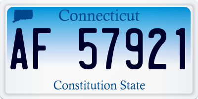 CT license plate AF57921