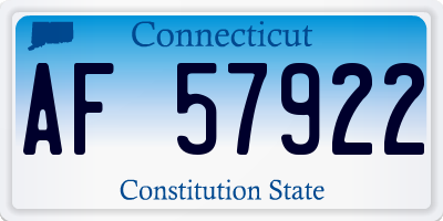CT license plate AF57922