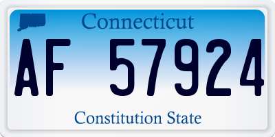 CT license plate AF57924