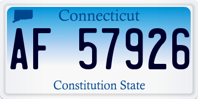 CT license plate AF57926
