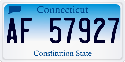 CT license plate AF57927