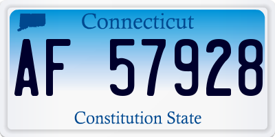 CT license plate AF57928