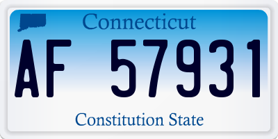 CT license plate AF57931