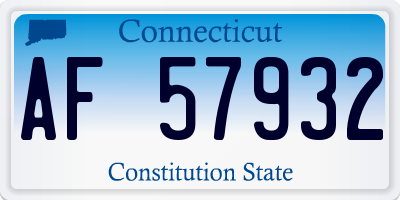 CT license plate AF57932