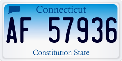 CT license plate AF57936