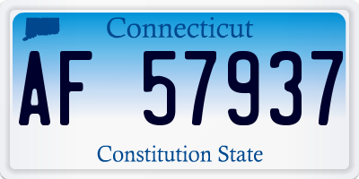 CT license plate AF57937
