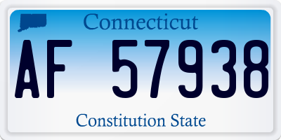 CT license plate AF57938