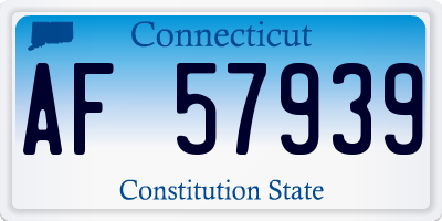 CT license plate AF57939