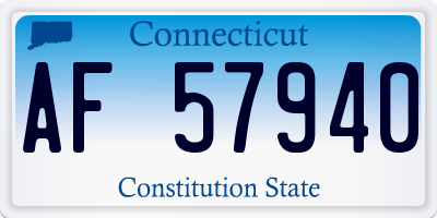 CT license plate AF57940