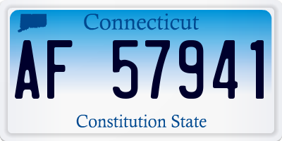 CT license plate AF57941